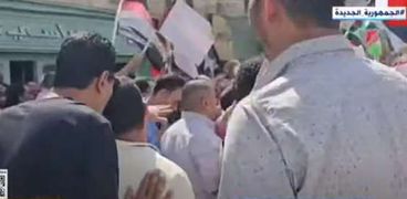 تظاهرات في شوارع مصر تأييداً للقيادة السياسية وموقفها تجاه الداعم للقضية الفلسطينية
