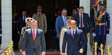 بالصور| السيسي يستقبل العاهل الأردني الملك عبد الله الثاني
