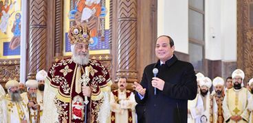 الرئيس عبدالفتاح السيسي والبابا تواضروس الثاني