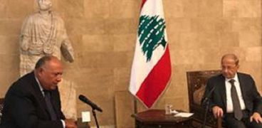 الرئيس اللبناني يستقبل شكري