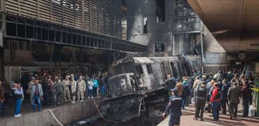 صورة لحريق الجرار بمحطة مصر