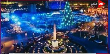 الصورة المفبركة لشجرة الكريسماس في ميدان التحرير