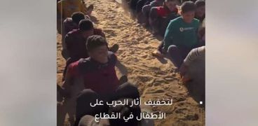 تنظيم فعاليات لأطفال غزة بمراكز النازحين