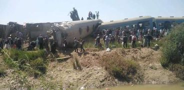 حادث قطاري سوهاج في صعيد مصر