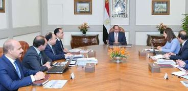 الرئيس السيسى خلال اجتماعه بـ«مدبولى»وعدد من الوزراء