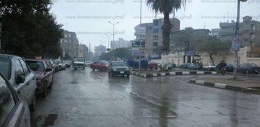شوارع الفيوم تغرقها مياه الأمطار