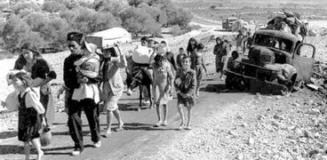 لاجئون فلسطينيون يفرون من مناطقهم في فلسطين خلال عام 1948