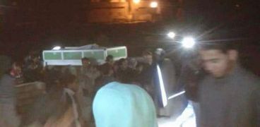 جنازة شهيد الفيوم في حادث مسجد الروضة بشمال سيناء