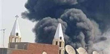 بالصور.. الكنيسة: لا مصابين في حريق بقاعة مناسبات "مارجرجس" بالمنصورة