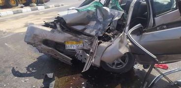 حادث سير على طريق طنطا كفر الشيخ