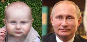 طفل يشبه لرئيس الروسي فلاديمير بوتين.