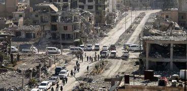 أثار الدمار في الرقة السورية