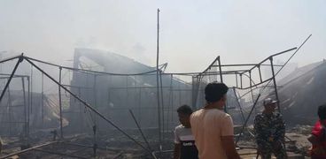 حريق سوق حلوان