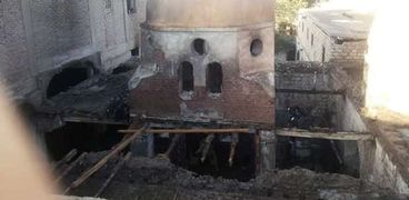 كنيسة الناصرية التي اندلع بها حريق