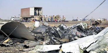 حطام الطائرة الروسية المنكوبة فى سيناء «صورة أرشيفية»