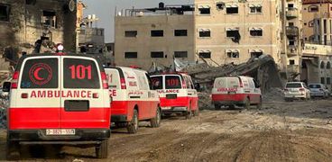سيارات الإسعاف التابعة لمنظمة الصحة العالمية في غزة