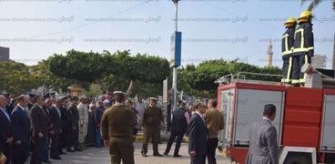 تشييع جثمان شهيد الشرطة ببني سويف في جنازة عسكرية