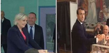 الرئيس الفرنسي الجديد إيمانويل ماكرون ومنافسته مارين لوبان