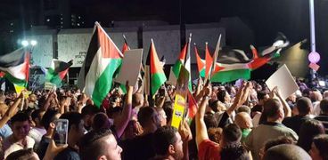 جانب من مظاهرات تل أبيب