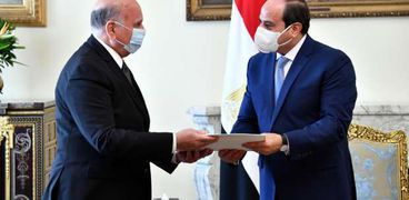 الرئيس عبد الفتاح السيسي  و وزير الخارجية العراقي