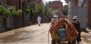 بالصور| "صحة الشرقية" تطلق حملة لمكافحة البعوض والحشرات بقرية ميت بشار