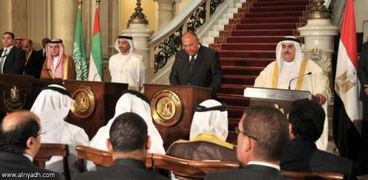وزراء خارجية «الرباعى العربى» خلال مؤتمر صحفى سابق