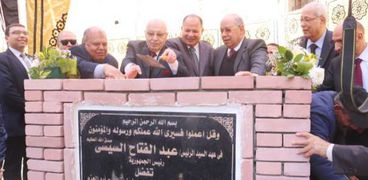 "سعد وعبدالعزيز" يضعان حجر الأساس لفرع مجلس الدولة الجديد في الفيوم