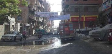 مياه الصرف الصحي تغرق الشوارع في ميدان السلخانة بمدينة الفيوم