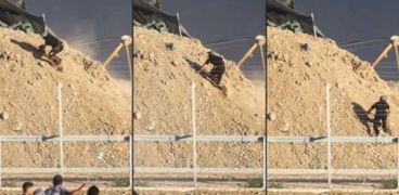 الشاب الفلسطيني زقوت أثناء اقتحام الدشمة الإسرائيلية