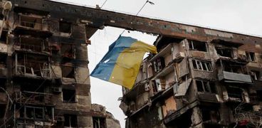 آثار قصف روسي على مدينة « » الأوكرانية