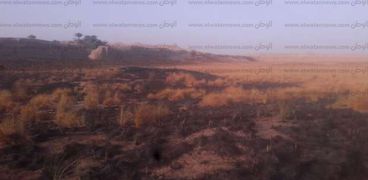 نشوب حريق بمنطقة الكاب الأثرية بمدينة ادفو