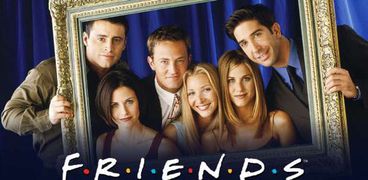 ماثيو بيري مع أبطال مسلسل «Friends»