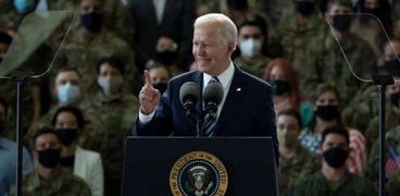 الرئيس الأمريكي جو بايدن في خطابه الأول أمام عسكريين أمريكيين خارج الولايات المتحدة