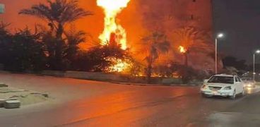 حريق مخلفات بمحيط قلعة صلاح الدين