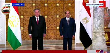 الرئيس عبدالفتاح السيسي ونظيره الطاجيكستاني إمام علي رحمن