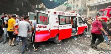 الهلال الأحمر الفلسطيني يسعف المصابين