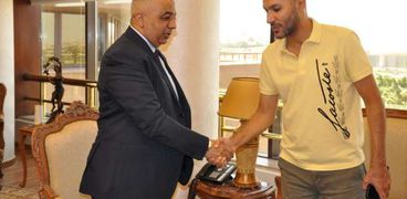 محمد دياب مع رئيس مدينة الإنتاج الإعلامي