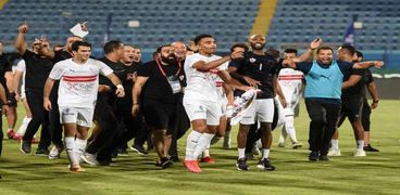 فرحة نادي الزمالك بعد الفوز بالدوري المصري