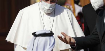 البابا فرنسيس خلال زيارته العراق
