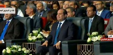 الرئيس السيسي أثناء افتتاح مؤتمر الاتصالات الرادوية بشرم الشيخ