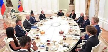 لقاء الرئيس الروسي فلاديمير بوتين بمجموعة من الشخصيات الرياضية