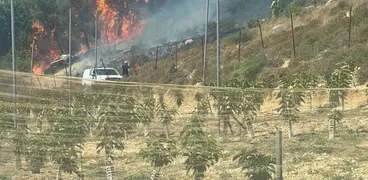 حريق في مستوطنة كفار عتصيون