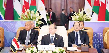 الرئيس عبدالفتاح السيسى أثناء قمة القاهرة للسلام