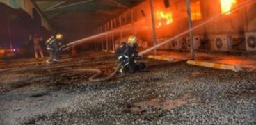 حريق محطة قطار الحرمين