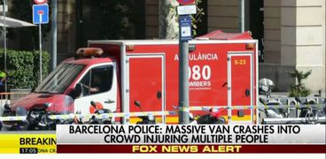 موقع حادث الدهس في شارع لاس رامبلاس المزدحم في برشلونة يوم الخميس الماضي