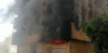 حريق مخزن حي الهرم