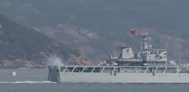 سفينة حربية صينية في منطقة مضيق تايوان