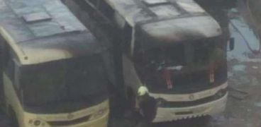 حريق يلتهم اتوبيسات النقل العام في الإسكندرية