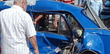 حادث ترام الإسكندرية بسيارة ملاكي