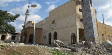 مسجد «الخزنوى» بعد تدميره على يد «داعش»